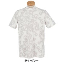 パーリーゲイツ PEARLY GATES　メンズ PGロゴデニム柄 Peストレッチ 半袖 ハイネックシャツ 053-5167403　2025年モデル