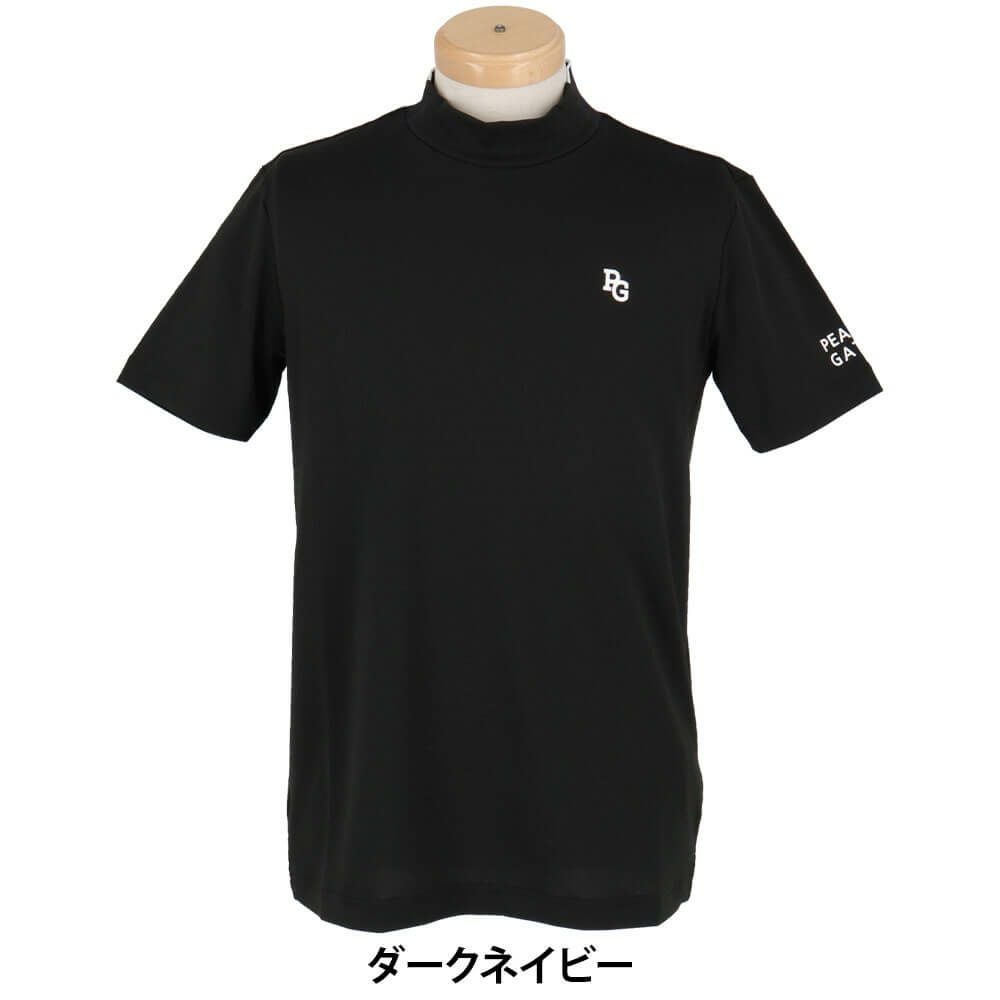 パーリーゲイツ PEARLY GATES　メンズ 地柄 鹿の子 ボーダー 半袖 モックネックシャツ 053-5167501　2025年モデル 詳細2