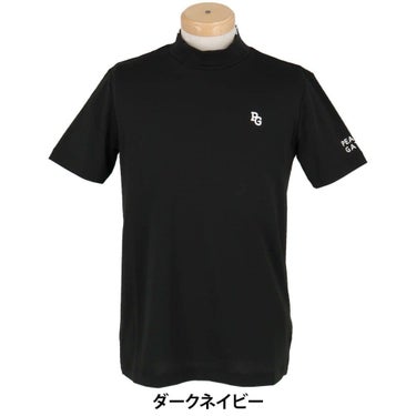 パーリーゲイツ PEARLY GATES　メンズ 地柄 鹿の子 ボーダー 半袖 モックネックシャツ 053-5167501　2025年モデル 詳細2