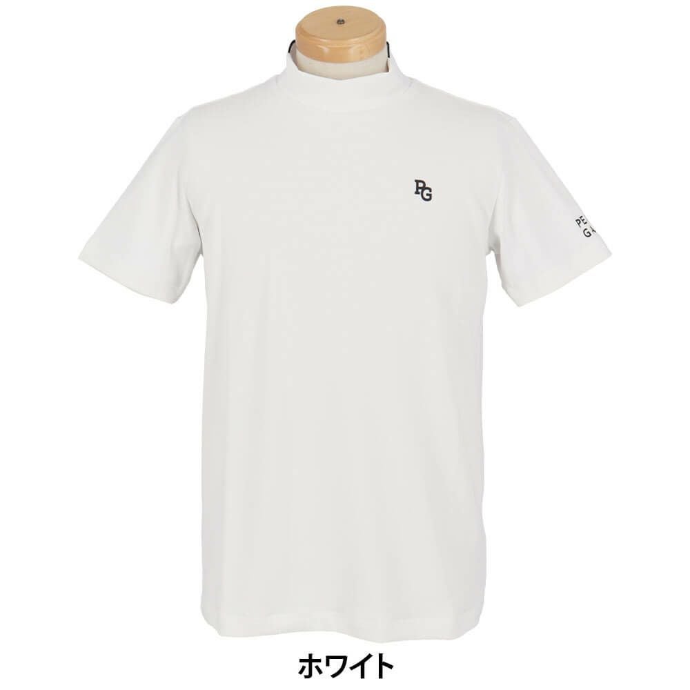 パーリーゲイツ PEARLY GATES メンズ 地柄 鹿の子 ボーダー 半袖 モックネックシャツ 053-5167501 2025年モデル