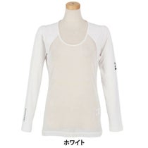 パーリーゲイツ PEARLY GATES　レディース E/ハイマルチFDベア天竺 Uネック 長袖 インナーシャツ 055-5166406　2025年モデル