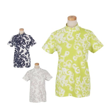 パーリーゲイツ PEARLY GATES　レディース PGロゴデニム柄 Peストレッチ 半袖 ハイネックシャツ 055-5167404　2025年モデル