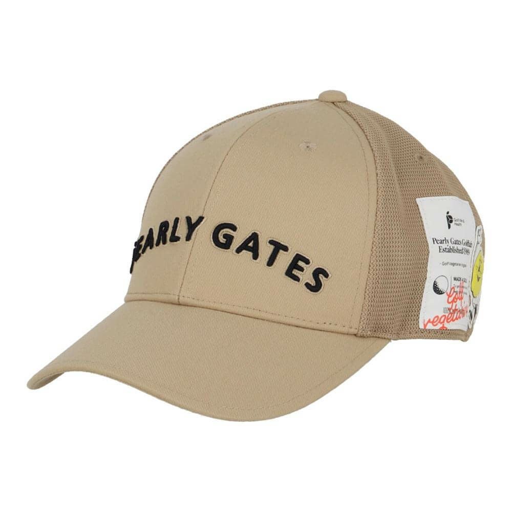 パーリーゲイツ PEARLY GATES　Bioネーム リサイクルツイル キャップ 053-5187501 040 ベージュ　2025年モデル ベージュ