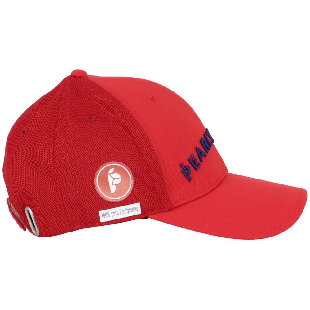 パーリーゲイツ PEARLY GATES　Bioネーム リサイクルツイル キャップ 053-5187501 100 レッド　2025年モデル レッド 詳細4
