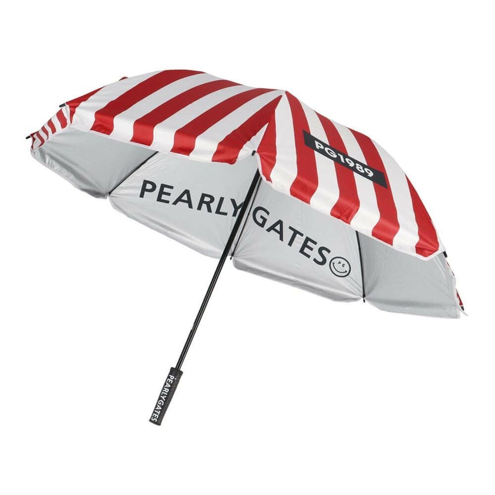 パーリーゲイツ PEARLY GATES ストライプ柄 UV アンブレラ 053-5184515 101 レッド 2025年モデル