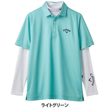 キャロウェイ Callaway　メンズ ストライププリント 鹿の子 半袖 ポロシャツ ＆ 長袖 インナーシャツ C25134126　2025年モデル 詳細5