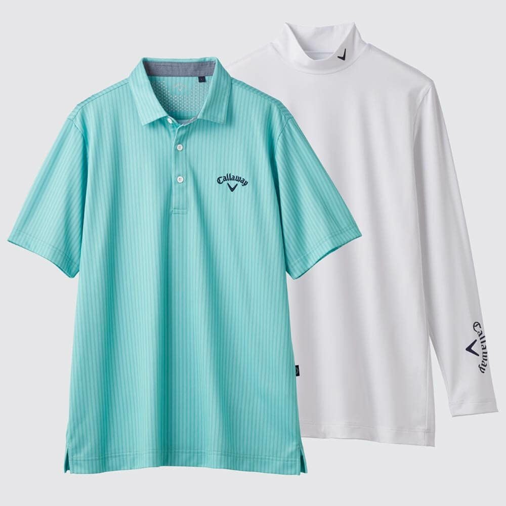 キャロウェイ Callaway メンズ ストライププリント 鹿の子 半袖