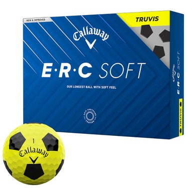 キャロウェイ　ERC SOFT TRUVIS 2025年モデル　ゴルフボール　1ダース（12球入り） イエロー/ブラック イエロー/ブラック（TRUVIS）