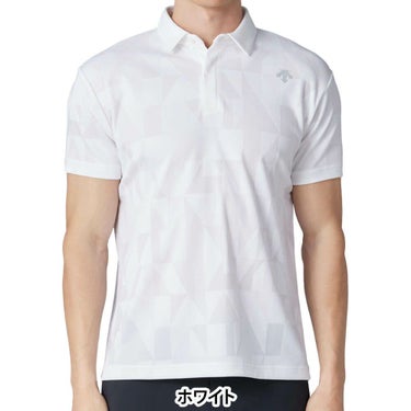 デサントゴルフ DESCENTE GOLF　メンズ オリガミ ジャカード 半袖 ポロシャツ DG5SHS20M　2025年モデル ホワイト