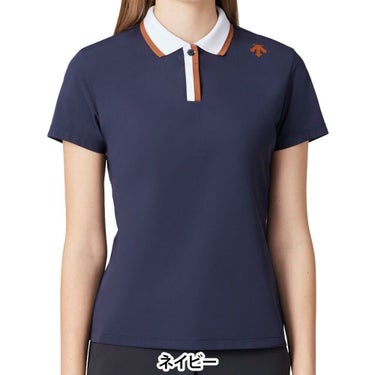 デサントゴルフ DESCENTE GOLF　レディース 鹿の子 半袖 ポロシャツ DG5SHS13L　2025年モデル ネイビー