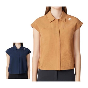 デサントゴルフ DESCENTE GOLF　レディース ドビー織 フレンチスリーブ ポロシャツ DG5STZ01L　2025年モデル 詳細1