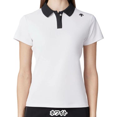 デサントゴルフ DESCENTE GOLF　レディース 鹿の子 半袖 ポロシャツ DG5SHS18L　2025年モデル ホワイト