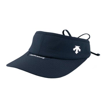 デサントゴルフ DESCENTE GOLF　レディース ワイドブリム リボン サンバイザー DG5SCP53L NV00 ネイビー　2025年モデル ネイビー
