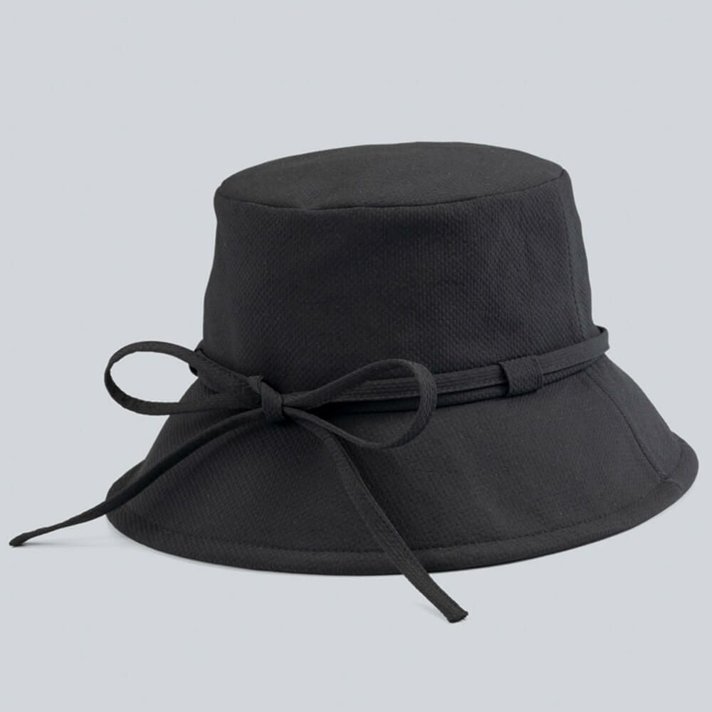 デサントゴルフ DESCENTE GOLF　レディース リボン バケットハット DG5SCP70L BK00 ブラック　2025年モデル 詳細1