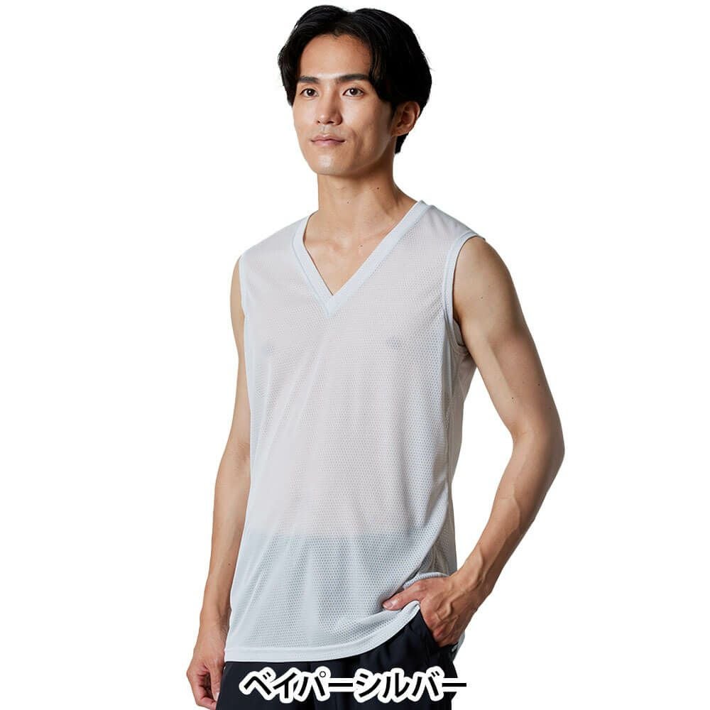 ミズノ MIZUNO　メンズ カルエアー アンダー Vネック ノースリーブ シャツ C2JAB113 詳細1