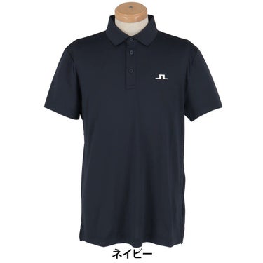 Jリンドバーグ J.LINDEBERG　メンズ ロゴデザイン ストレッチ 半袖 ポロシャツ 071-23343　2025年モデル ネイビー