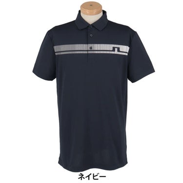 Jリンドバーグ J.LINDEBERG　メンズ ロゴプリント 半袖 ポロシャツ 071-23344　2025年モデル ネイビー