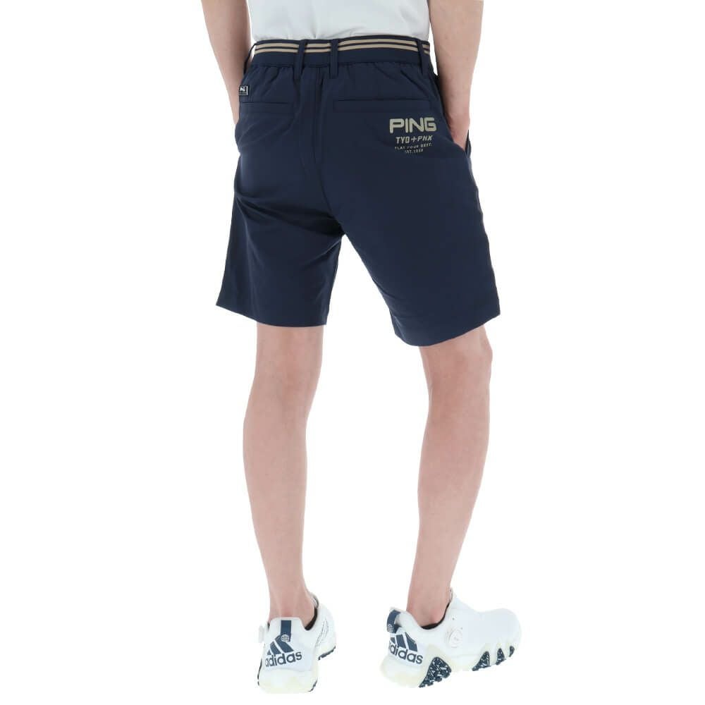 PING ピン メンズハーフパンツ ゴルフウェア ストレッチ ネイビー М ピン PING メンズ 二重織 ショートパンツ 621-5132301 2025年モデル