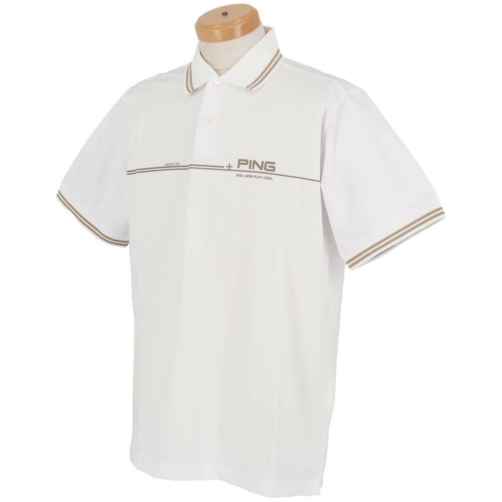 ピン PING　メンズ ラインデザイン ロゴプリント 二重織 半袖 ポロシャツ 621-5160301　2025年モデル 詳細6