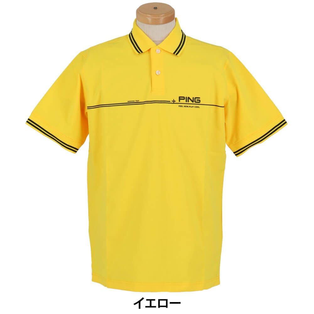 ピン PING　メンズ ラインデザイン ロゴプリント 二重織 半袖 ポロシャツ 621-5160301　2025年モデル 詳細7