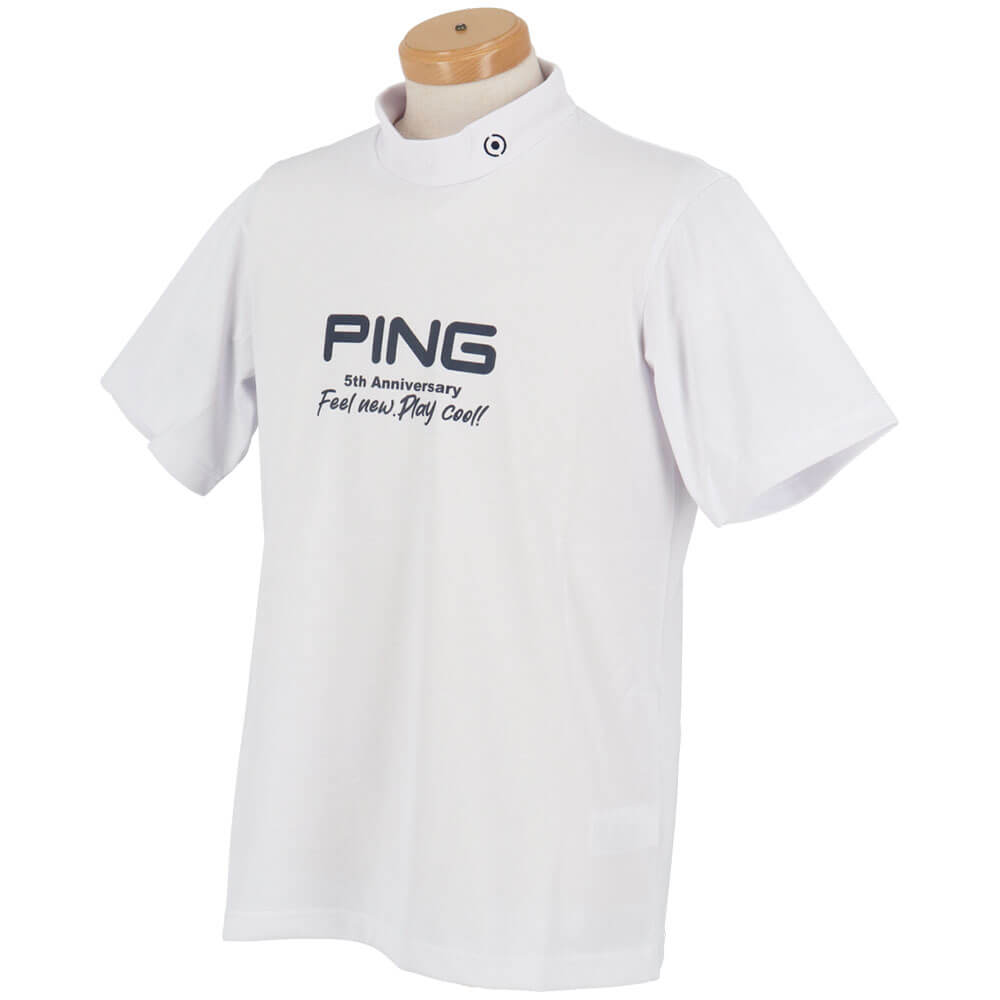 ピン PING メンズ ロゴプリント プレーティング天竺 半袖 ハイネックシャツ 621-5167307 2025年モデル