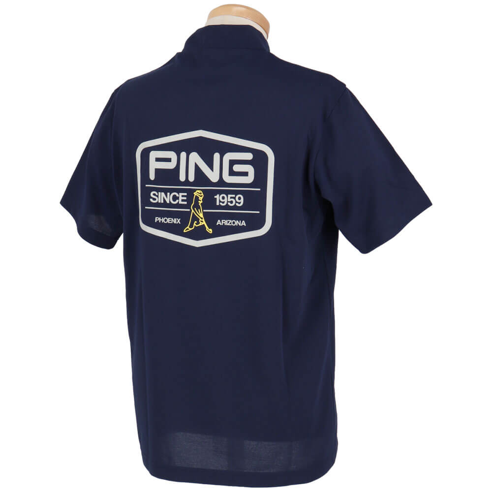 ピン PING　メンズ ロゴプリント プレーティング天竺 半袖 ハイネックシャツ 621-5167307　2025年モデル 詳細5