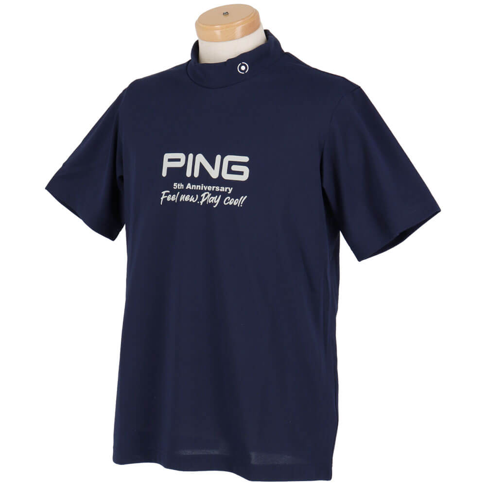 ピン PING　メンズ ロゴプリント プレーティング天竺 半袖 ハイネックシャツ 621-5167307　2025年モデル 詳細6