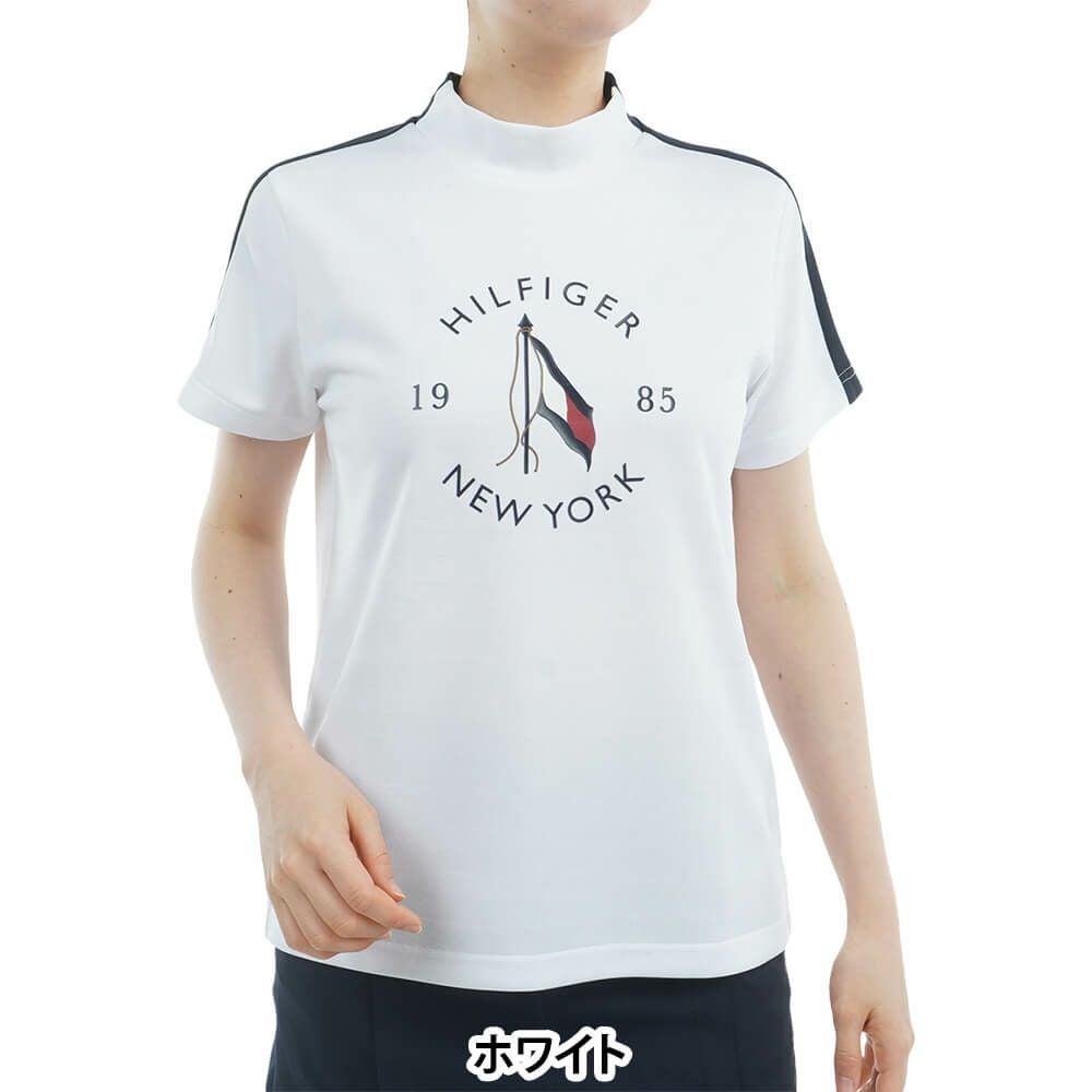 トミー ヒルフィガー ゴルフ レディース サークルロゴ 半袖 モックネックシャツ THLA522 2025年モデル