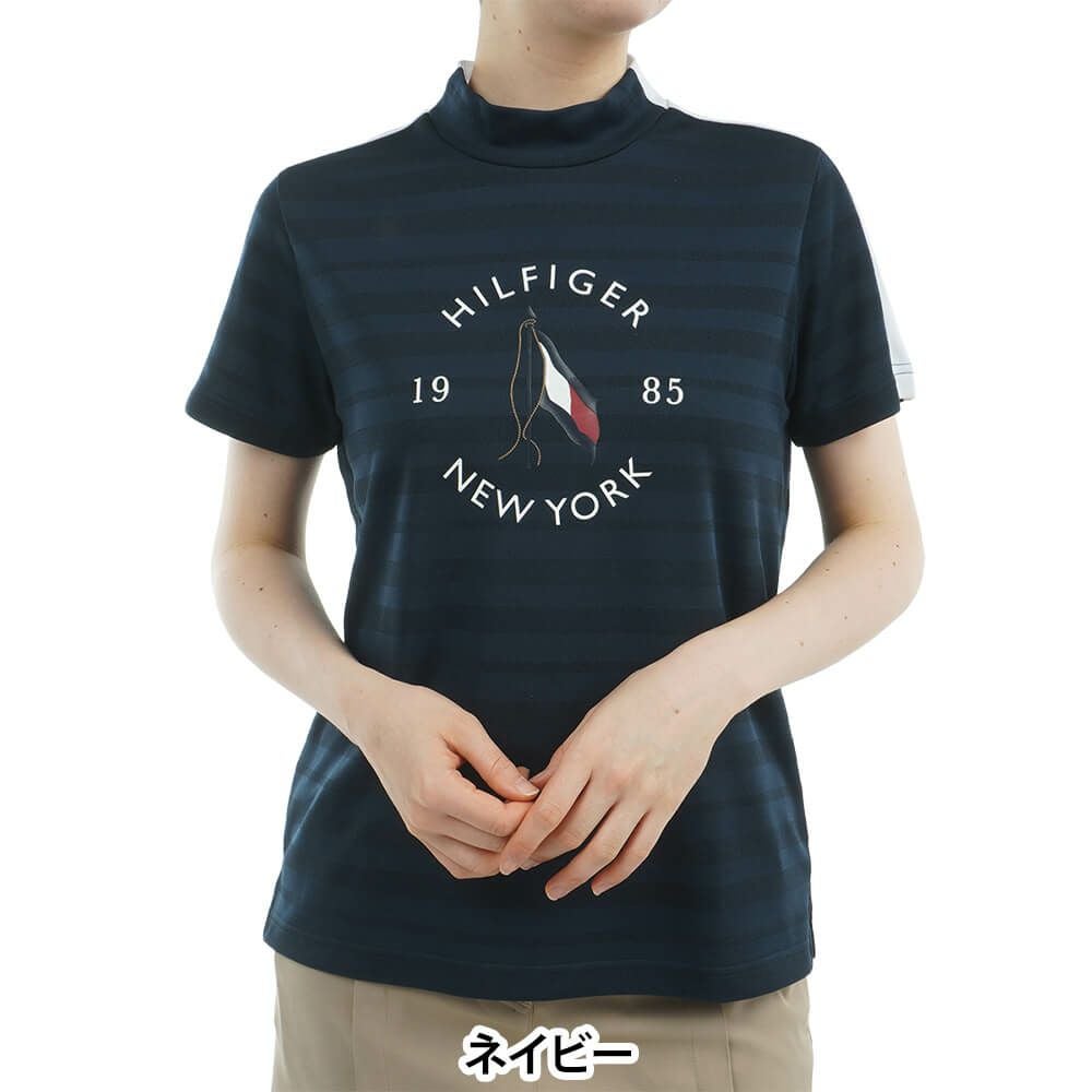 トミー ヒルフィガー ゴルフ　レディース サークルロゴ 半袖 モックネックシャツ THLA522　2025年モデル 詳細5