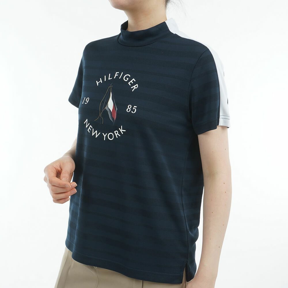 トミー ヒルフィガー ゴルフ　レディース サークルロゴ 半袖 モックネックシャツ THLA522　2025年モデル 詳細7