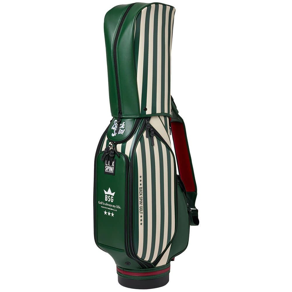 バックスピンゴルフ BACK SPIN! GOLF　ストライプ キャディバッグ BSBE01C107 GRIV グリーン/アイボリー　2025年モデル　詳細3