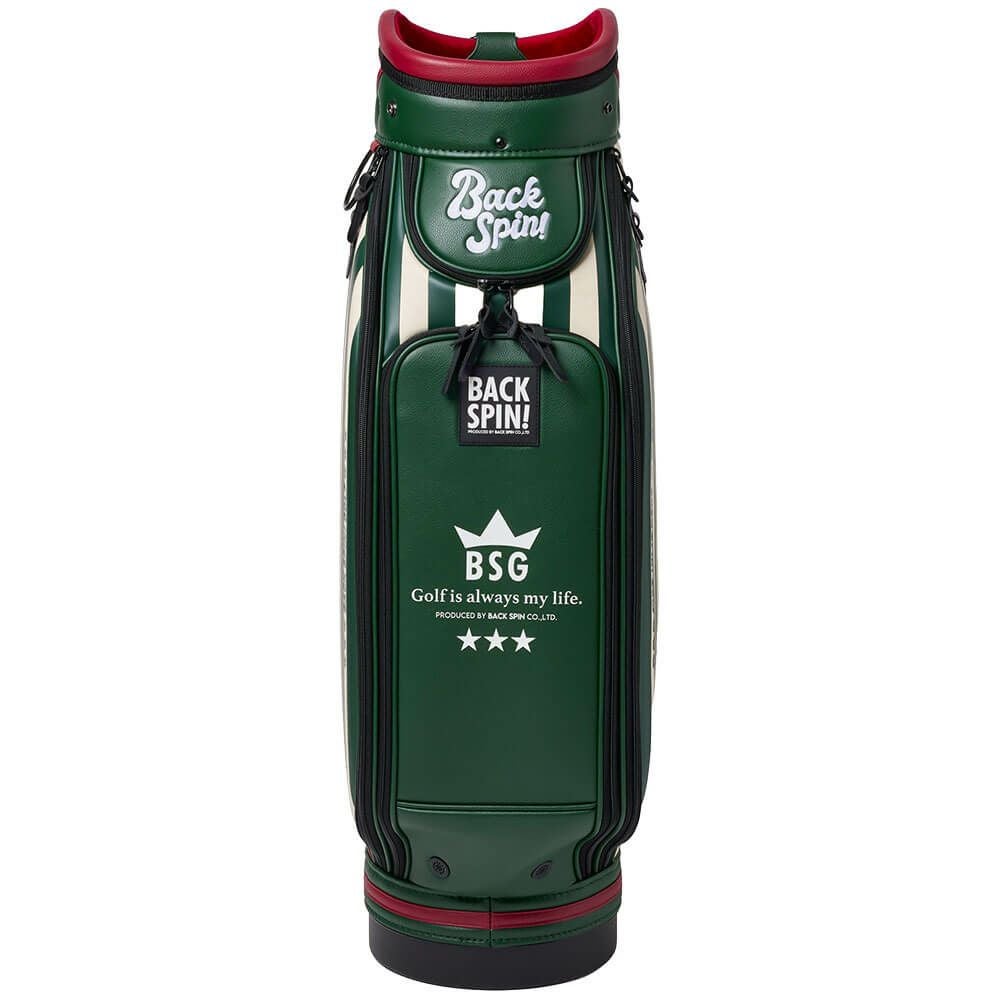 バックスピンゴルフ BACK SPIN! GOLF　ストライプ キャディバッグ BSBE01C107 GRIV グリーン/アイボリー　2025年モデル　詳細5