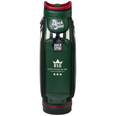 バックスピンゴルフ BACK SPIN! GOLF　ストライプ キャディバッグ BSBE01C107 GRIV グリーン/アイボリー　2025年モデル　詳細5
