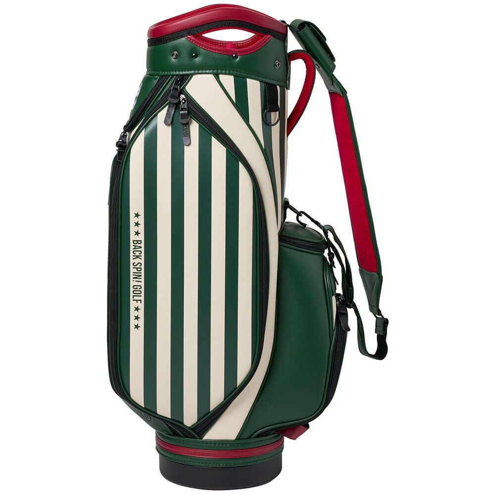 バックスピンゴルフ BACK SPIN! GOLF　ストライプ キャディバッグ BSBE01C107 GRIV グリーン/アイボリー　2025年モデル　詳細6