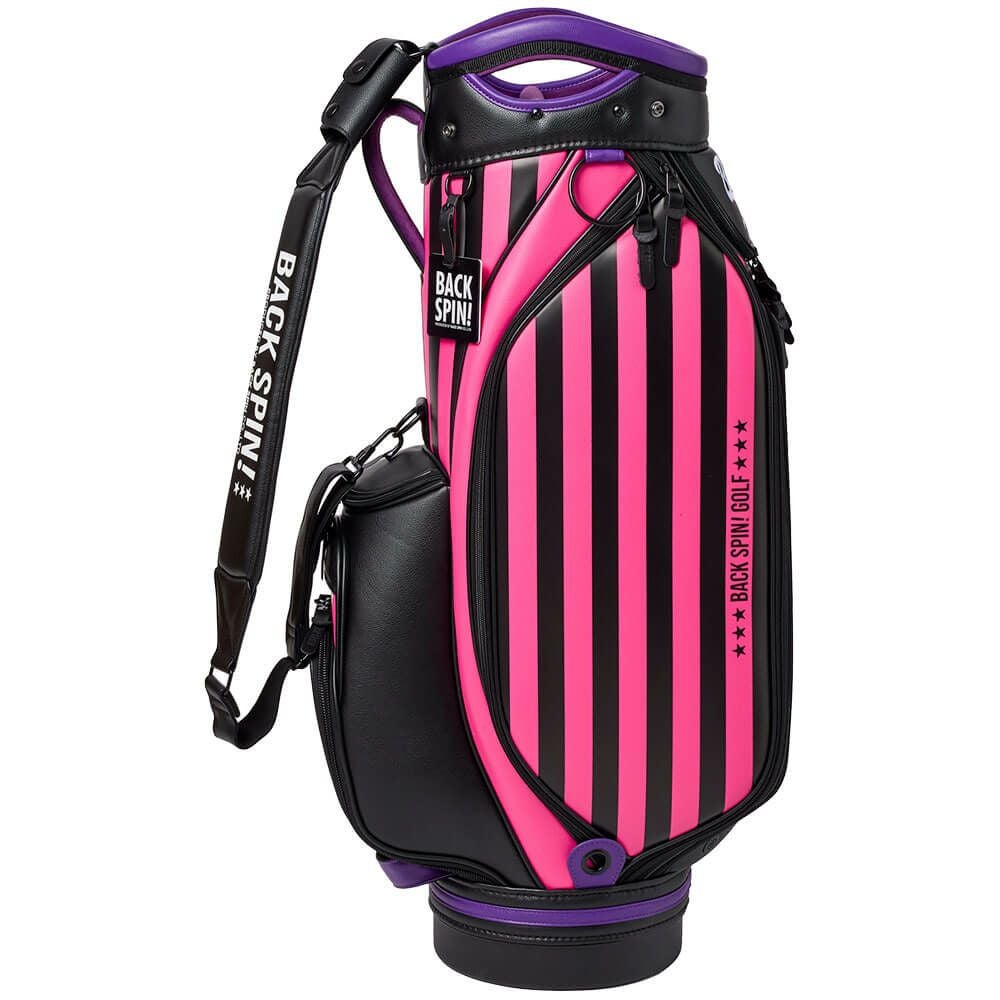  ピンク キャディバッグ　ストライプ バックスピンゴルフ BACK SPIN! GOLF ストライプ キャディバッグ