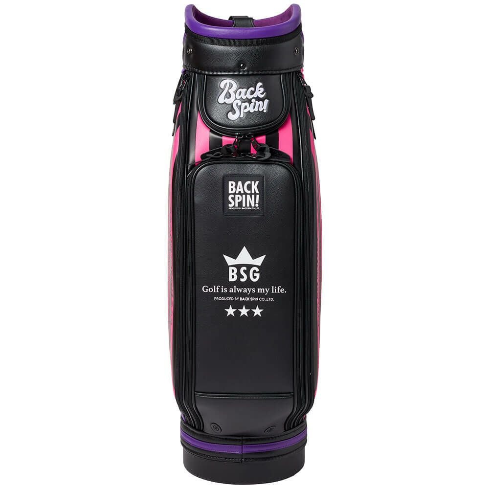 バックスピンゴルフ BACK SPIN! GOLF　ストライプ キャディバッグ BSBE01C107 PKBK ピンク/ブラック　2025年モデル　詳細5