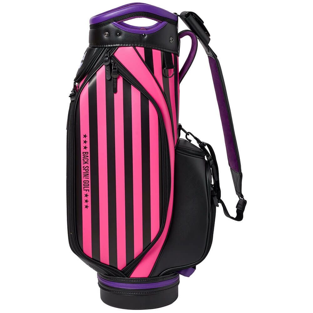 バックスピンゴルフ BACK SPIN! GOLF　ストライプ キャディバッグ BSBE01C107 PKBK ピンク/ブラック　2025年モデル　詳細6