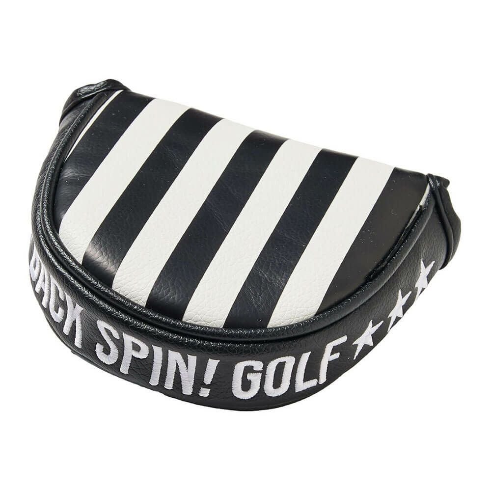 バックスピンゴルフ BACK SPIN! GOLF ストライプ マレットタイプ用 パターカバー BSBE01H518 WHBK ホワイト/ブラック 2025年モデル