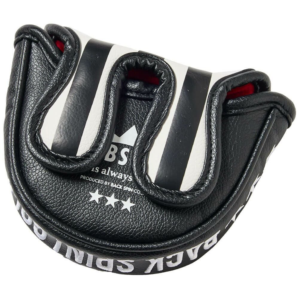 バックスピンゴルフ BACK SPIN! GOLF　ストライプ マレットタイプ用 パターカバー BSBE01H518 WHBK ホワイト/ブラック　2025年モデル　詳細2