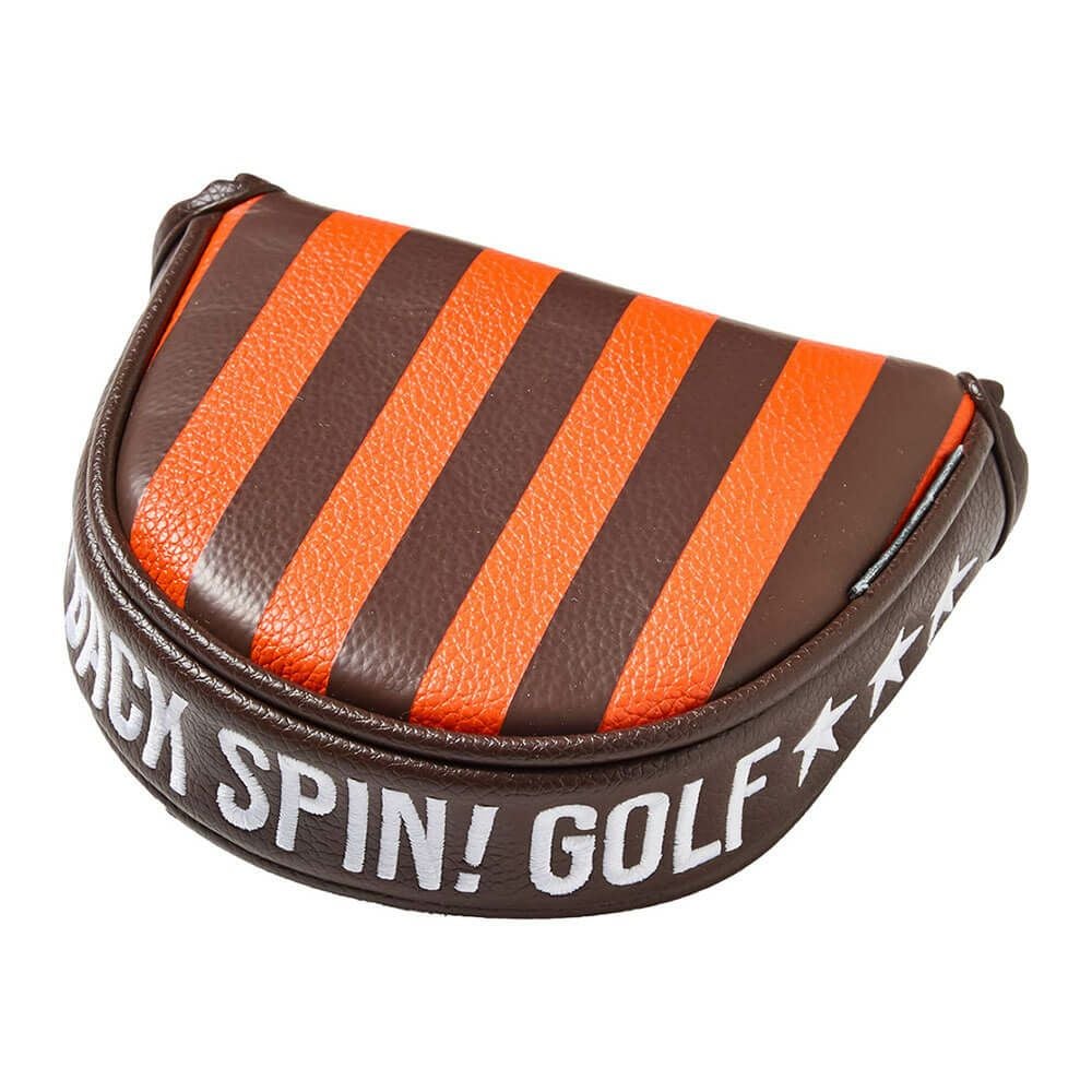 バックスピンゴルフ BACK SPIN! GOLF ストライプ マレットタイプ用 パターカバー BSBE01H518 ORBR オレンジ/ブラウン 2025年モデル