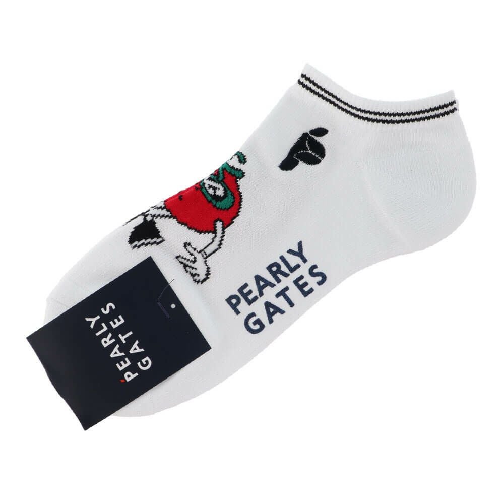 パーリーゲイツ PEARLY GATES メンズ Bioキャラ アンクルソックス 053-5186501 030 ホワイト 2025年モデル