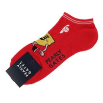 パーリーゲイツ PEARLY GATES　メンズ Bioキャラ アンクルソックス 053-5186501 100 レッド　2025年モデル