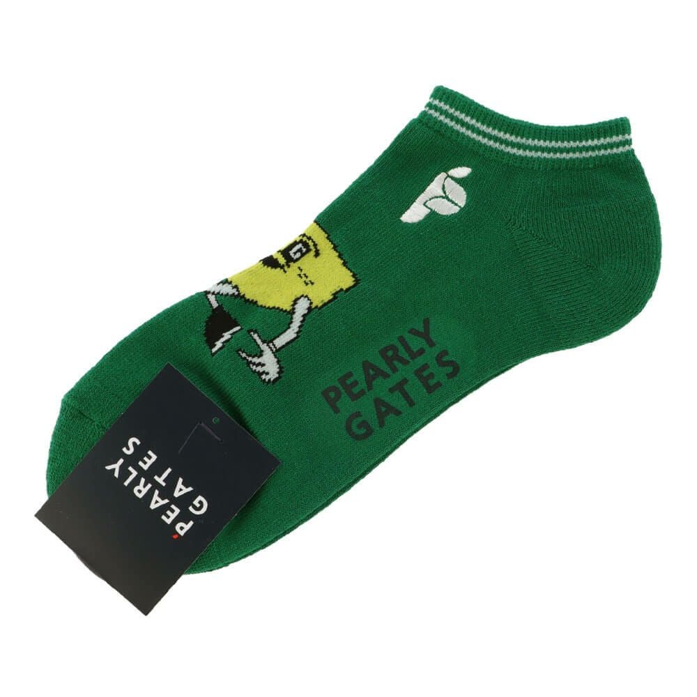 パーリーゲイツ PEARLY GATES メンズ Bioキャラ アンクルソックス 053-5186501 140 グリーン 2025年モデル