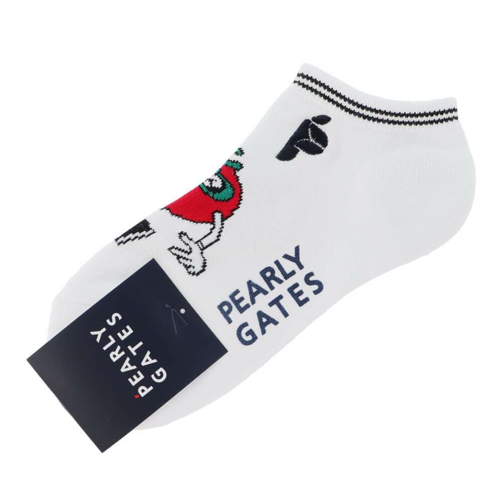 パーリーゲイツ PEARLY GATES　レディース Bioキャラ アンクルソックス 053-5186502 030 ホワイト　2025年モデル ホワイト