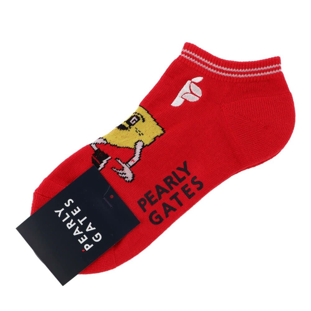 パーリーゲイツ PEARLY GATES レディース Bioキャラ アンクルソックス 053-5186502 100 レッド 2025年モデル
