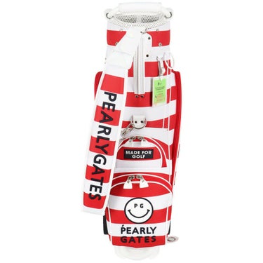 パーリーゲイツ PEARLY GATES　キャスター付き ボーダー柄 キャディバッグ 053-5180501 101 レッド　2025年モデル　詳細3