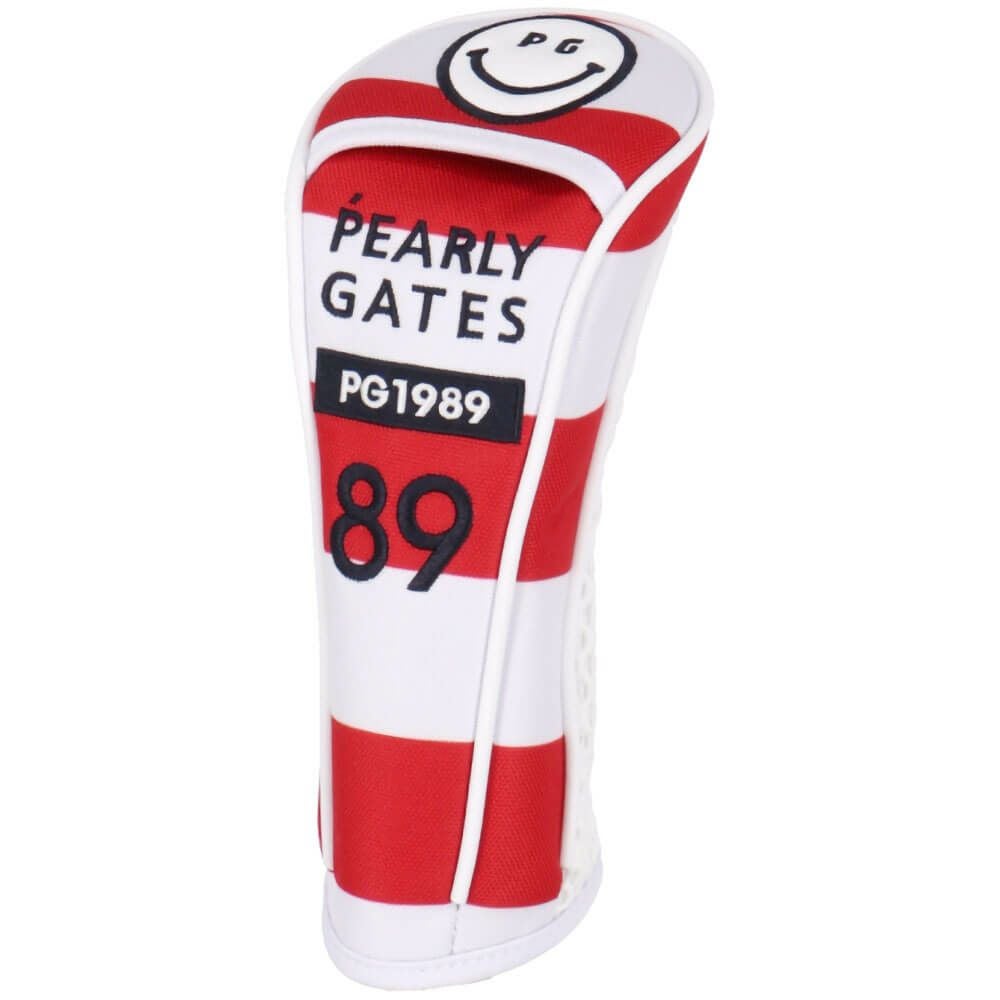 パーリーゲイツ PEARLY GATES　ボーダー柄 ユーティリティ用 ヘッドカバー 053-5184502 101 レッド　2025年モデル　詳細2