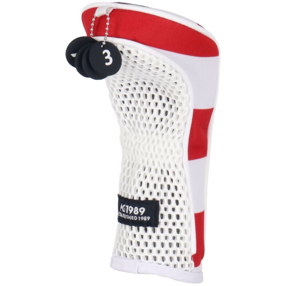 パーリーゲイツ PEARLY GATES　ボーダー柄 ユーティリティ用 ヘッドカバー 053-5184502 101 レッド　2025年モデル　詳細3