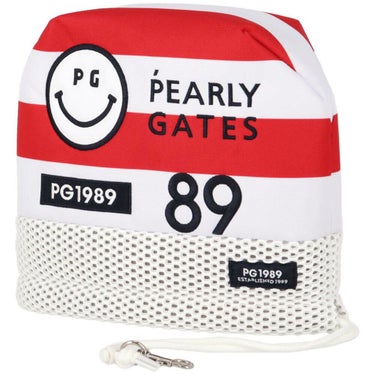 パーリーゲイツ PEARLY GATES　ボーダー柄 アイアン用 ヘッドカバー 053-5184505 101 レッド　2025年モデル　詳細2
