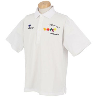 パーリーゲイツ PEARLY GATES　メンズ ロゴプリント Pe格子サッカー 半袖 ポロシャツ 053-5260617　2025年モデル 詳細5